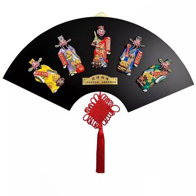 CHICKEN Bedroom Decor Sichuan Opera Mask Pendant Peking Opera Opera Mask Pendant God of Wealth Mask Chinese Fan Shape Wall Decoration Desk Decorations (Color : B)