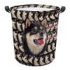 MALIHONG Dog Mash Face Laundry Basket with Black and White Shiba Inu Head Laundry Bag Collapsible Large Dirty Clothes Hamper Storage for Bedroom College Dorms view 1