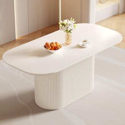 GlimBiz 70" Dining Table,Modern Kitchen Table for 4 to 8 People,Dining Table for Kitchen, Living Room, Bar, Small Space, White