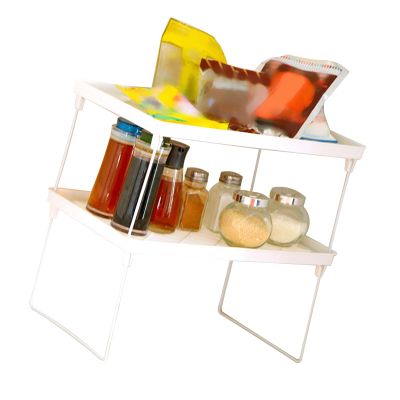 JTLB Kitchen Cabinet Organizer Shelf Multifunction Foldable Counter Cupboard Storage Shelf for Bathroom