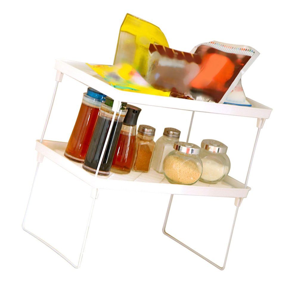 JTLB Kitchen Cabinet Organizer Shelf Multifunction Foldable Counter Cupboard Storage Shelf for Bathroom
