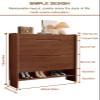 ARMERI Shoe Storage Cabinets Rubber Wood, Free Standing Shoe Organizer, with 2 Flip Drawers for Entryway, Entryway Hidden Shoe Rack with Drawer, 241045in,Raw Wood view 3
