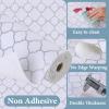 Shelf Liners for Kitchen Cabinets 12in x 20FT Non Adhesive Drawer Liner Silver Quatrefoil Shelf Liner Paper Strong Non-Slip Easy to Clean for Tool Box Refrigerator with Knife and Tape Measure view 2