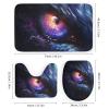 FOCCAFB 4 Piece Cool Dragon Eyes Shower Curtain Set with Rugs, Include Bathroom Non-Slip Floor Mat, U-Shaped Bath Rug and Toilet Cover Lid with 12 Hooks, Style-6 view 3