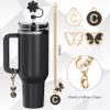 ANLABESY Compatible with Stanley Cup Accessories, 3PCS Black Straw Toppers for Stanley Cup Straw Cover Cap, 2PCS Cute Letter for 30&40 Oz Tumbler with Handle(R) view 3