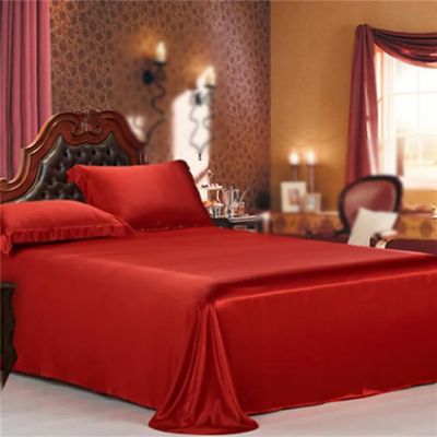 100% Mulberry Silk Bedding Set 3 Piece Silk Sheets and Envelope Pillowcases Dyed Silk Sheets and Pillowcases Set