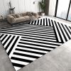 3x4 Area Rugs Black and White Lines Geometry Outdoor Carpet Abstract Geometric Lines Rug with Non-Slip Backing Easy Can Be Washed for Living Room Bedroom Kitchen Dining Room Home Office Floor Rug view 1