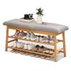 HomeLoft Basics Wooden Shoe Bench Rack with Flip Top Storage, Entryway Storage Oiganizer Shelf with Padded Seat for Mudroom Bathroom, 90cm/35.4"" view 1