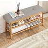 HomeLoft Basics Wooden Shoe Bench Rack with Flip Top Storage, Entryway Storage Oiganizer Shelf with Padded Seat for Mudroom Bathroom, 90cm/35.4"" view 2