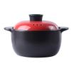 Korean Stovetop Ceramic Casserole,Clay Pot with Color Lid Healthy Cookware Earthen Pot Healthy Soup Hot Pot for Slow Cooking Red 2.64Quart view 1