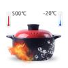 Korean Stovetop Ceramic Casserole,Clay Pot with Color Lid Healthy Cookware Earthen Pot Healthy Soup Hot Pot for Slow Cooking Red 2.64Quart view 3