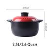Korean Stovetop Ceramic Casserole,Clay Pot with Color Lid Healthy Cookware Earthen Pot Healthy Soup Hot Pot for Slow Cooking Red 2.64Quart view 4