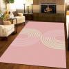 BOWESI Area Rugs 3x4ft, Cute Princess Pink Series Kids Bedroom Rug, Simple Spliced Arch Bedside Rug Rugged Non Slip for Cafe Living Room Under Table Boys Room Decor view 4