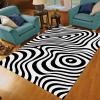 4x6 Area Rug Black and White Zebra Pattern Outdoor Indoor Washable Carpet Abstract Black and White Texture Decorative Rug with Anti-Slip Backing Large Area Rug for Bedroom Living Room Dining Room view 3
