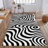 4x6 Area Rug Black and White Zebra Pattern Outdoor Indoor Washable Carpet Abstract Black and White Texture Decorative Rug with Anti-Slip Backing Large Area Rug for Bedroom Living Room Dining Room view 4