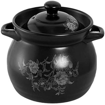 Clay Casserole Pot Terracotta Stew Pot Ceramic Casserole - High Temperature Resistance, Heat Storage and Heat Preservation, Delicious Upgrade-Capacity 3.7L_White