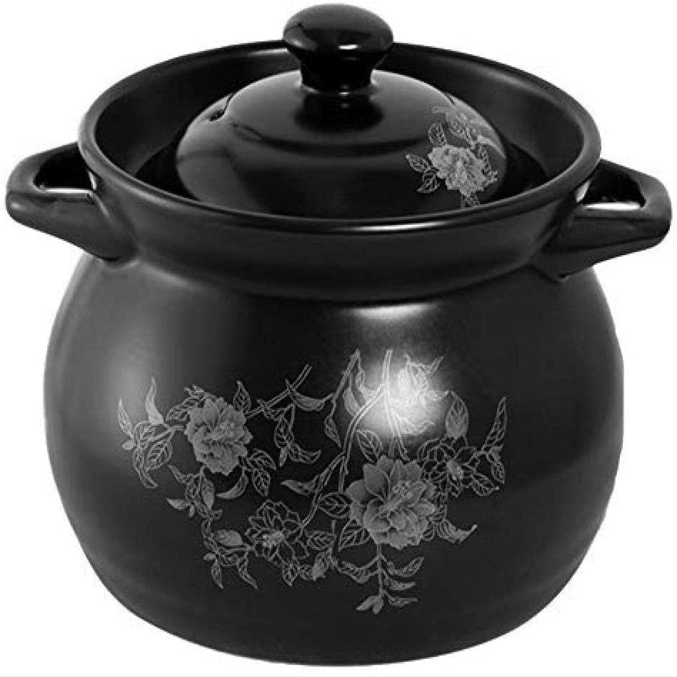 Clay Casserole Pot Terracotta Stew Pot Ceramic Casserole - High Temperature Resistance, Heat Storage and Heat Preservation, Delicious Upgrade-Capacity 3.7L_White