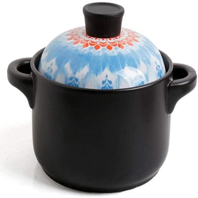 Clay Casserole Pot Terracotta Stew Pot Ceramic Casserole High Temperature Stew-2.5L