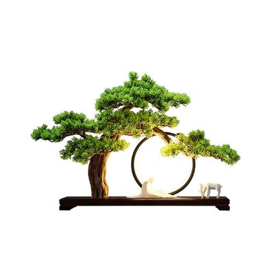 Artificial Small Bonsai Tree Artificial Bonsai Zen Decoration Simulation Welcome Fir Tree White Ceramic Flower Deer Shape Office Learning Living Room Ornaments Living Room Fake Plant Greenery Decor