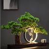 Artificial Small Bonsai Tree Artificial Bonsai Zen Decoration Simulation Welcome Fir Tree White Ceramic Flower Deer Shape Office Learning Living Room Ornaments Living Room Fake Plant Greenery Decor view 3