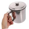 2pcs Stainless Steel Oil Strainer Pot Kitchen Oil Filter with Fine Mesh Non-slip Handle Grease Container for Storage Practical Kitchen Supply view 3
