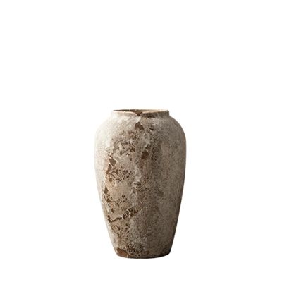 Mlaea Industrial Style Ceramic Vase, Rough Fake Flowers Decorative Vase, Countertop Vase for Office Study Room Coffee Shop(Size:18 * 29CM,Color:A)