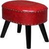 Modern Foot Stool, Faux Leather Paded Extra Seat, Living Room/Bedroom Entrance Shoe Changing Stool w/Solid Wood Leg& Non-Slip Pads, 403035cm, Red view 1