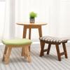 Foot Stool Arc Footstool Cotton and Linen Foot StoolShoe Change Stool for The Bedroom for Living Room, orange-38x26x29cm view 2