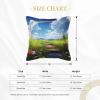NONHAI 2PCS Faux Leather Throw Pillow Covers 16"x16" Square Pillowcases Covers Rainbow Green Grass Leather Pillowcases Modern Cushions Covers for Couch Bed Living Room Farmhouse Decor view 2