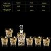 7 piece whiskey decanter for men, premium whiskey decanter set, 25.4oz crystal decanter, 9.05oz old fashioned glasses for drinking bourbon rum cognac scotch git for men view 2