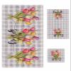 Tulip Flower Bathroom Towel Set, Microfiber Bath Kitchen Beach Hand Dish Towels Set, Quick Dry Luxury Soft Decorative Towels+Set Bulk Accessories Decor(3-PC) Spring Botanical Purple Buffalo Plaid view 1