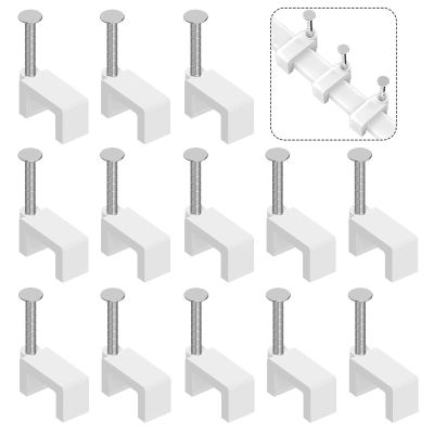 1000 Pcs 8mm Cable Clips Nail in Cable Clips Flat Ethernet Cable Wall Clips Cable Tacks Coax Cable Clip Speaker Wire Clips Cable Nails for Cords Cat5/Cat5e/Cat6/Cat7 RJ45 Cord Clips