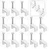 1000 Pcs 8mm Cable Clips Nail in Cable Clips Flat Ethernet Cable Wall Clips Cable Tacks Coax Cable Clip Speaker Wire Clips Cable Nails for Cords Cat5/Cat5e/Cat6/Cat7 RJ45 Cord Clips view 1