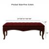 Premium Faxu Leather End of Bed Bench for Bedroom,Upholstered Sofa Bench Seat with Solid Wood Legs,Modern Foot Stool Multifunction Benches-Brown 80x40x45cm(31x16x18inch) Hopeful view 2