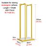 LZMZMQ Large Metal Home Textile Display Rack, Commercial Standing Rectangular Pillows Organizers Holder for Hotel/Bedroom/Laundry, Saving Space, Black White Gold (Color : Gold) view 2