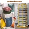 LZMZMQ Large Metal Home Textile Display Rack, Commercial Standing Rectangular Pillows Organizers Holder for Hotel/Bedroom/Laundry, Saving Space, Black White Gold (Color : Gold) view 3