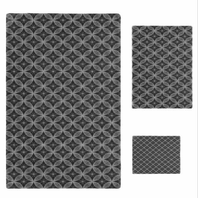 Fantasy Grey Bathroom Towel Set, Microfiber Bath Kitchen Beach Hand Dish Towels Set, Quick Dry Luxury Soft Decorative Towels+Set Bulk Accessories Decor(3-PC) Modern Geometric Abstract Circle