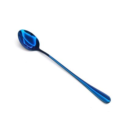 Spoons Silverware Dessert Spoons Long Handled Shaped Spoon Milk Tea Coffee Stirring Scoop Stainless Steel Coffee Spoon Dessert Spoon Cafe Spoon Set (Color : F, Size : 1 PCS)