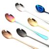 Spoons Silverware Dessert Spoons Long Handled Shaped Spoon Milk Tea Coffee Stirring Scoop Stainless Steel Coffee Spoon Dessert Spoon Cafe Spoon Set (Color : F, Size : 1 PCS) view 4
