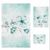 Aqua Floral Bathroom Towel Set, Microfiber Bath Kitchen Beach Hand Dish Towels Set, Quick Dry Luxury Soft Decorative Towels+Set Bulk Accessories Decor(3-PC) Spring Summer Country Plant Modern Art view 1