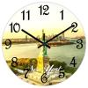 COCOKEN New York Wall Clock New York City Skyline PVC Wall Clock 12inch Rustic Farmhouse Clock Silent Battery Operated Round Wall Decor for Bedroom Master Room view 2