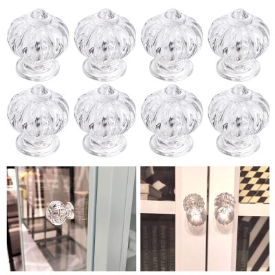 Kitchen Cabient Knobs,Furniture Drawer Handle,Self Adhesive Clear Crystal Drawer Knobs, 8pcs Classic Acrylic Knobs Transparent Acrylic Handles Cupboard Knobs Without Drill Handle for Kitchen Bathroom