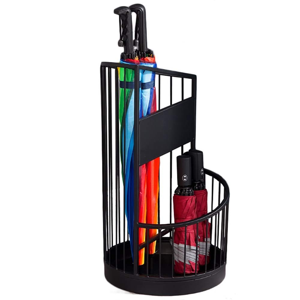 Wrought Iron Hollow Stratified Umbrella Stand Entrance Non-Slip Storage Holder for Home Hotel/Black/s