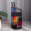 Wrought Iron Hollow Stratified Umbrella Stand Entrance Non-Slip Storage Holder for Home Hotel/Black/s view 2