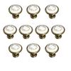 Kitchen Cabient Knobs,Furniture Drawer Handle,Set of 10 32mm French Flair Tulip Flower Ceramic Knobs - Hand-Painted Flower Mushroom-Shaped Design Round Handmade Kitchen Cupboard & Drawer Knobs - Cabin view 1