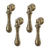 Kitchen Cabient Knobs,Furniture Drawer Handle,Vintage Pendant Pulls, 4pcs Carved Teardrop-Shaped Zinc Alloy Knobs Green Bronze Single Hole Handle for Cabinets Wardrobe Cupboard Closets Drawer Door Fur view 1