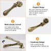 Kitchen Cabient Knobs,Furniture Drawer Handle,Vintage Pendant Pulls, 4pcs Carved Teardrop-Shaped Zinc Alloy Knobs Green Bronze Single Hole Handle for Cabinets Wardrobe Cupboard Closets Drawer Door Fur view 4