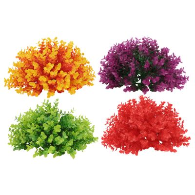 ABOOFAN 4pcs Artificial Grass Balls Realistic Faux Eucalyptus Wall Decor for Indoor and Outdoor Hanging Ornaments for Home and Party Decoration Green Purple Red