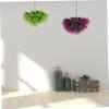 ABOOFAN 4pcs Artificial Grass Balls Realistic Faux Eucalyptus Wall Decor for Indoor and Outdoor Hanging Ornaments for Home and Party Decoration Green Purple Red view 3