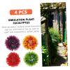 ABOOFAN 4pcs Artificial Grass Balls Realistic Faux Eucalyptus Wall Decor for Indoor and Outdoor Hanging Ornaments for Home and Party Decoration Green Purple Red view 4